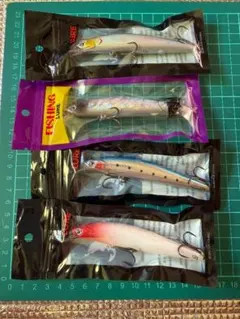 【中古 美品】シーバスルアー　4個セット 楽天市場】【送料無料】 シーバス ルアー セット シンキング