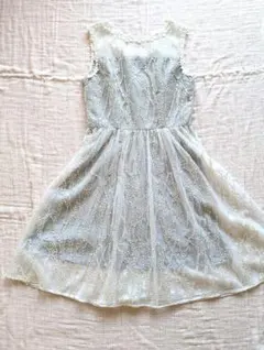 チェスティChesty透け感お花スパンコールワンピパーティードレスМ美品