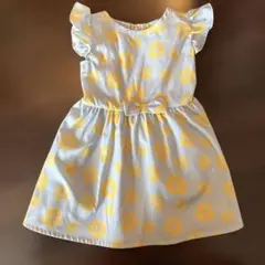 95cm ノースリーブワンピース 水色×黄色花のサムネイル