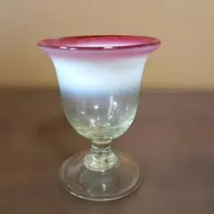 大正ガラス 乳白色 アイスクリーム 氷 コップ ラッパ ベル形 N394 Z1
