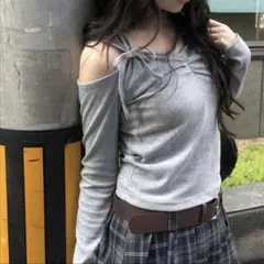 sona GRL zozo オフショルダー 春服 トップス 韓国 カジュアルのサムネイル