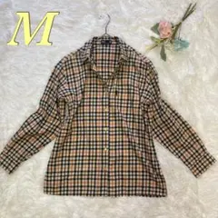 DAKS 長袖チェックシャツ Mサイズ ダックス DAKS-GOLF 金色ボタンのサムネイル