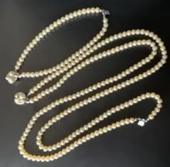 パール2連ネックレス&ブレスレットセット