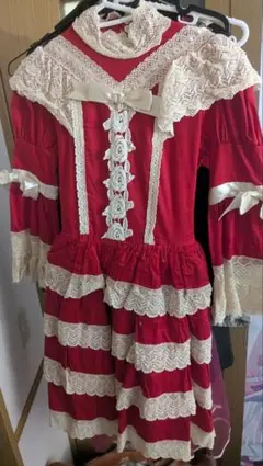 か*の様 ゴスロリ　ロリータ 赤　ワンピース