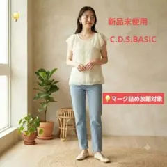 訳あり！C.D.S.BASIC ビジュー付き 半袖カットソー Mサイズのサムネイル