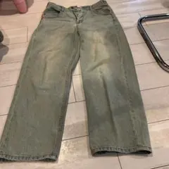 ワイドレッグ デニムパンツ 淡いブルー