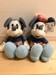 未使用、クラシックミッキーアンドミニーペアぬいぐるみ