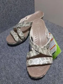 廃盤】crocs サイプラス4 レオパード柄 ハイヒール w9 希少 25cm