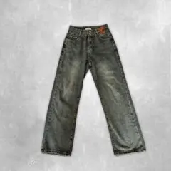 美品 SHEPP ハイウエストワイドジーンズ ギミック グランジ Y2K L