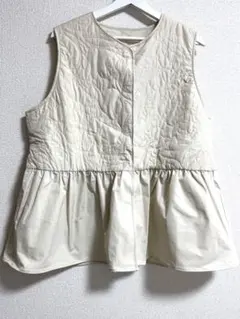 しまむら　 キルティング ベスト　アイボリー　Mサイズ