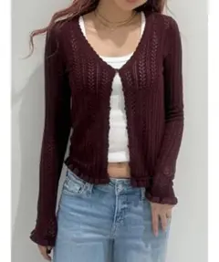 コットン100% ポインテールカーディガン GAP ギャップ