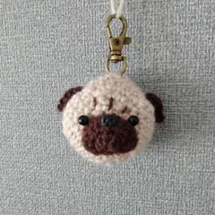 パグ　あみぐるみ　編み物　ハンドメイド　ぬいぐるみ　キーホルダー