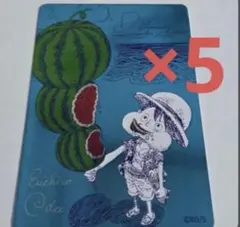 ワンピース　ルフィ　ナツコミ　ジャンプ　原作　漫画　メタキラカード特典5枚セットのサムネイル