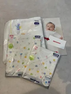 新品！MIKI HOUSE コンビ肌着•短肌着•ガーゼバスタオル♪サイズ50