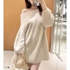 snidelラクーンミニニットワンピース（アイボリー）