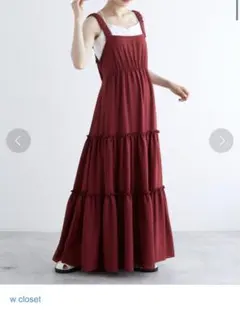 バックオープンチェックティアードワンピース