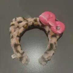 ユニバ usj キティ カチューシャ ピンク ヒョウ柄