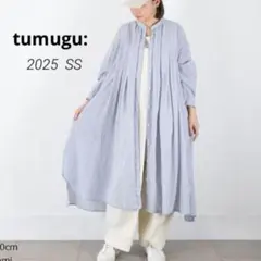 ツムグ tumugu オーガニックコットンカラミストライプワンピース F ツムグ tumugu オーガニックコットンカラミストライプワンピース F