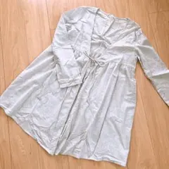 フェリシモ　Sunny clouds 長袖　カーディガン　綿100 グレー　Mのサムネイル