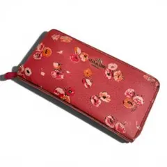 COACH コーチ 長財布 花柄 ピンク 美品