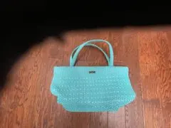 ケイトスペードメッシュトートバッグショルダーバッグターコイズブルー