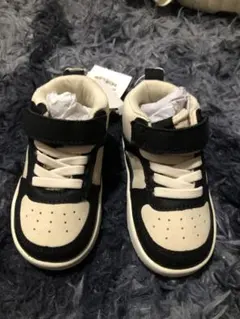 Zara ハイカットスニーカー 12,5cm ブラック/アイボリー