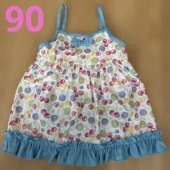 女の子用ワンピース水着 カラフル果物柄90