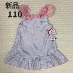 値下げ　新品　水着 110 ワンピース　女の子　ピンク　紫　パープル　リボン
