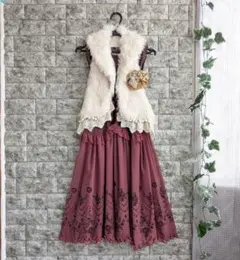 【axesfemmeアクシーズファム】 チェック柄アンティーク調 ワンピース