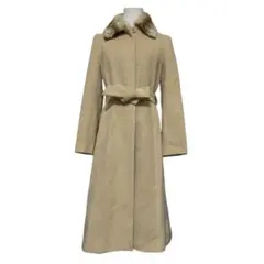 en quete アンケート ファーロングコート アンゴラ 毛 ベージュ 9号