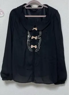 と*5様 PRIME PATTERN リボン シフォンブラウス