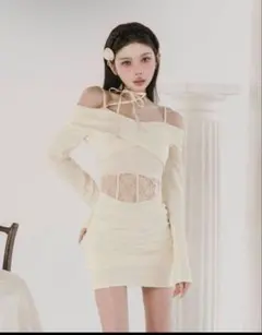 ダーリッチ Darich コルセットレースカットミニワンピース