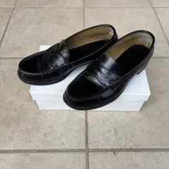 HARUTA 黒 レザー ローファー