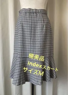 『極美品』index ★裾切り替えフレアスカート★チェック柄秋冬★大人可愛い★Ｍ