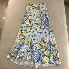 ZARA ザラ　フラワープリント フレアロングスカート