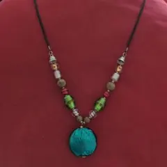 手作り ボヘミアン ネックレス ターコイズ