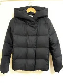 【PLST】ブラックダウンジャケット フード付き