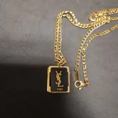 イヴサンローラン YSL ネックレス YSL ロゴプレート オクタゴン 