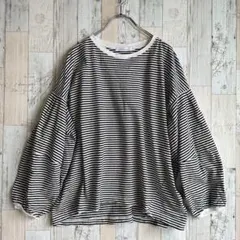 アメリカンホリック　レディースカットソー　長袖　ボーダー　綿100% L