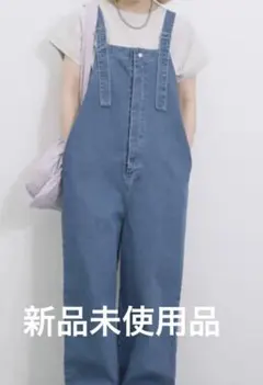 サマンサモスモスブルー　デニムオーバーオール　ブルー　フリーサイズ