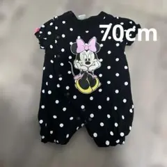 ミニーちゃん　ドット柄ロンパース　70cm