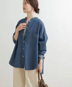 S*o様 美品 デニムバンドカラーシャツ アーバンリサーチドアーズ インディゴブ
