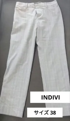 INDIVI チェック柄パンツ サイズ38