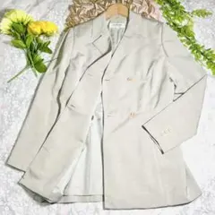 ランバンコレクションジャケット高級スーツベージュ【38】 裏地キュブラ100%