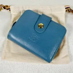 新品未使用 イルビゾンテ 二つ折り財 コンパクトウォレット レザー ブルー系