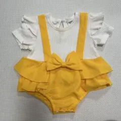 SHEIN フリルリボンロンパース 3-6M
