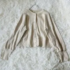 ルノンキュール Te chichi テチチ取扱 リブ編みカーディガン ベージュ