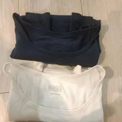 HEATTECH 長袖Tシャツ 120cm 2枚セット　ユニクロキッズ白ネイビー