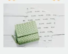 ミントグリーン 三つ折り財布 合成皮革