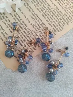 489★2ペア4個オリジナルチャーム、コネクター、ボリュームビーズ、パーツ